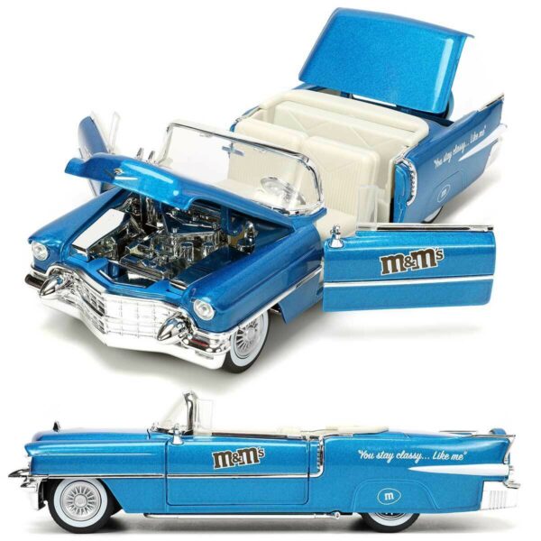 Cadillac Eldorado 1956 blå M & M - skala 1:24 - Bild 3