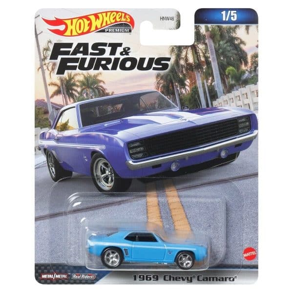 Chevrolet Camaro 1969 blå F&F - Hot Wheels 1:64
