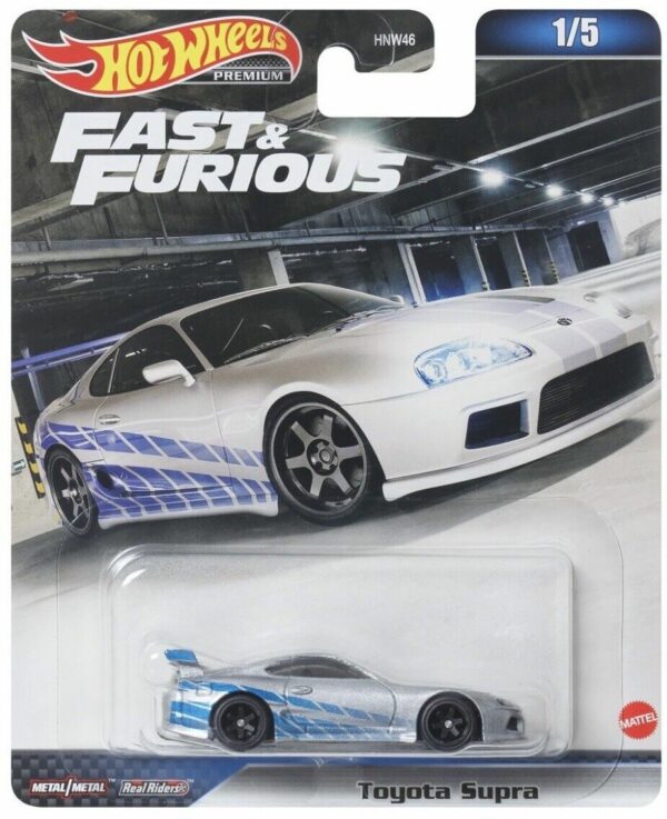Toyota Supra silver/blå F&F - Hot Wheels 1:64