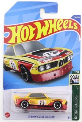 BMW 3.0 CSL 1976 kilpa-auto keltainen - Hot Wheels 1:64