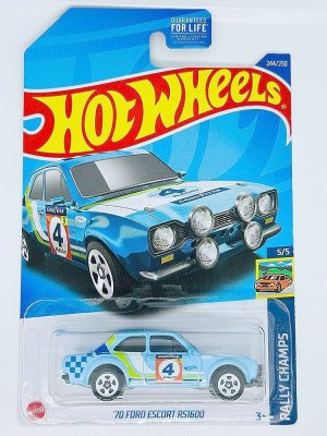 Ford Escort RS1600 1970 syaani - Hot Wheels 1:64
