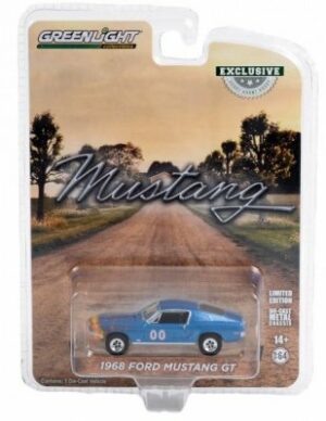 Ford Mustang GT 1968 fastback, blue - Greenlight 1:64