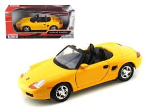 Porsche Boxter 2010, keltainen - mittakaava 1:24