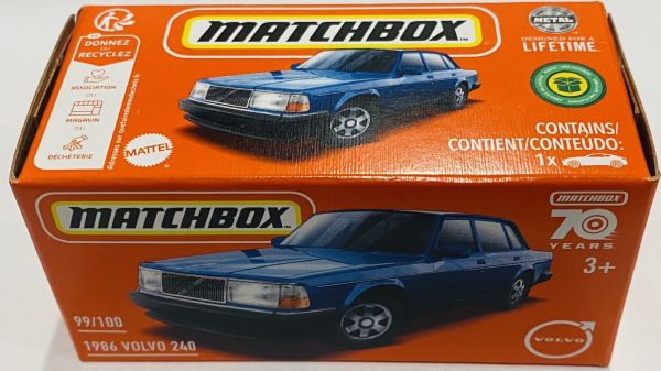 Volvo 240 1986 sininen - Matchbox (laatikko) 1:64