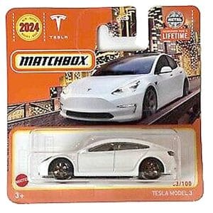 Tesla Model 3 white - Matchbox 1:64 (short card)
