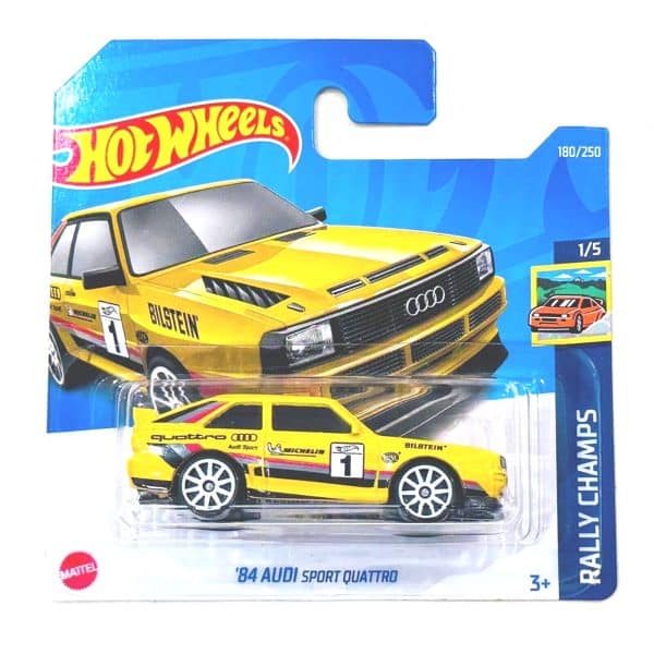 Audi Quattro Sport 1984 gul - Hot Wheels 1:64 (short card)