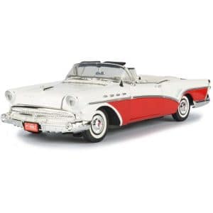 Buick Roadmaster Convertible 1957 vit/röd - skala 1:18